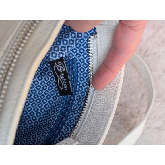 NWT BRIGHTON White Barbados City Organizer Crossbody Tasseled White-Blue #T435A2 - Picture 15 of 16